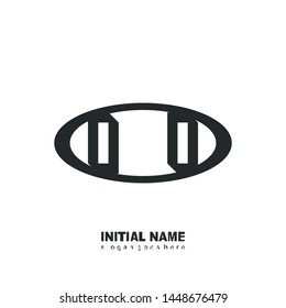 Initial logo black ellipse alphabet  OO