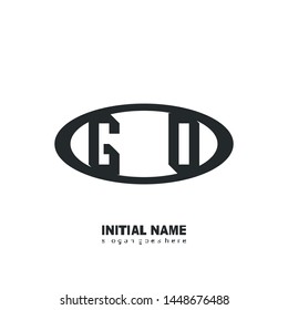 Initial logo black ellipse alphabet  GO