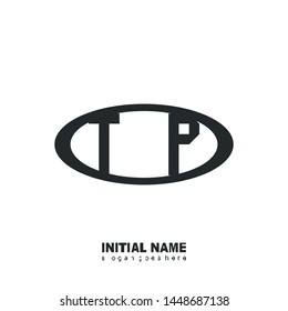 Initial logo black ellipse alphabet  TP