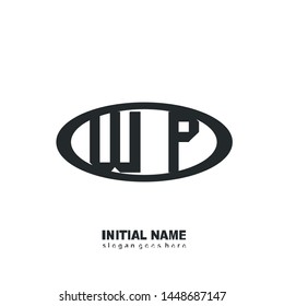 Initial logo black ellipse alphabet  WP
