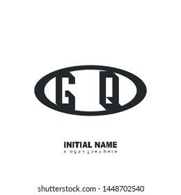 Initial logo black ellipse alphabet  GQ