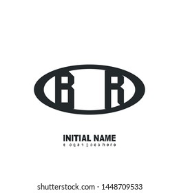 Initial logo black ellipse alphabet  BR