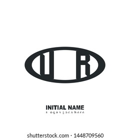 Initial logo black ellipse alphabet  UR
