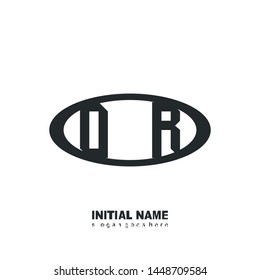 Initial logo black ellipse alphabet  OR