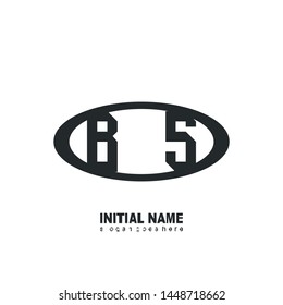 Initial logo black ellipse alphabet BS