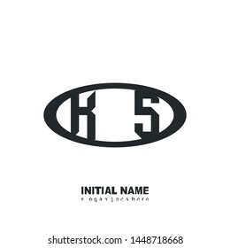 Initial logo black ellipse alphabet KS