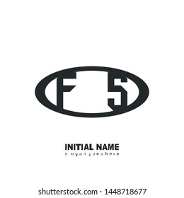 Initial logo black ellipse alphabet FS