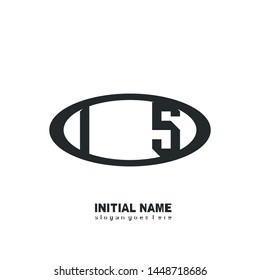 Initial logo black ellipse alphabet IS