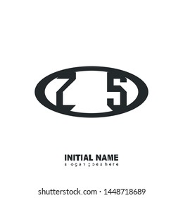 Initial logo black ellipse alphabet ZS