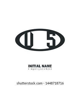 Initial logo black ellipse alphabet VS