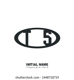 Initial logo black ellipse alphabet TS