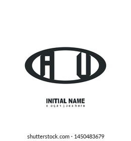 Initial logo black ellipse alphabet AV