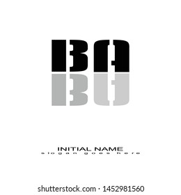 Initial logo black mirror alphabet BA