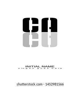 Initial logo black mirror alphabet CA