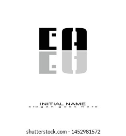 Initial logo black mirror alphabet EA