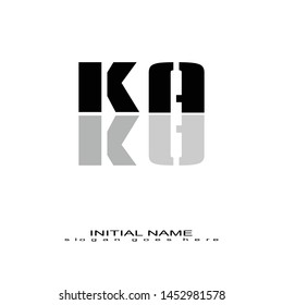 Initial logo black mirror alphabet KA