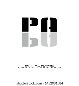 Initial logo black mirror alphabet PA