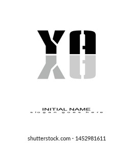 Initial logo black mirror alphabet YA