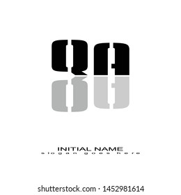 Initial logo black mirror alphabet QA