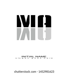 Initial logo black mirror alphabet MA