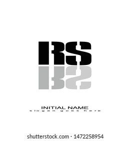 Initial logo black mirror alphabet RS