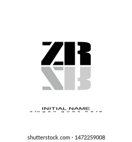Initial logo black mirror alphabet ZR