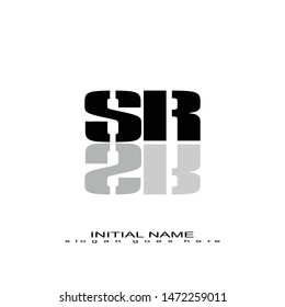 Initial logo black mirror alphabet SR
