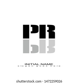 Initial logo black mirror alphabet PR