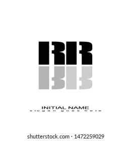 Initial logo black mirror alphabet RR