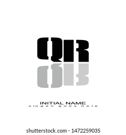 Initial logo black mirror alphabet QR