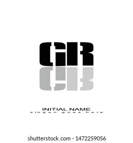 Initial logo black mirror alphabet GR