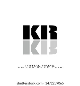 Initial logo black mirror alphabet KR