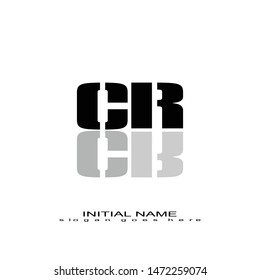 Initial logo black mirror alphabet CR