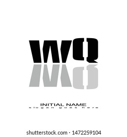 Initial logo black mirror alphabet WQ