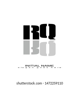Initial logo black mirror alphabet RQ