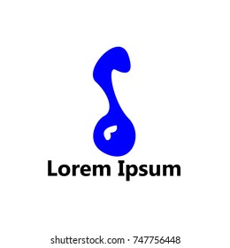 Initial logo blue icon music
