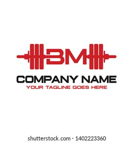 Initial logo BM barbell your company