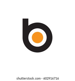 initial logo bo, ob, o inside b rounded letter negative space logo black orange