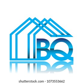initial logo BQ with house icon, business logo and property developer.