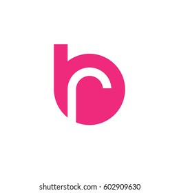 initial logo br, rb, r inside b rounded letter negative space logo pink