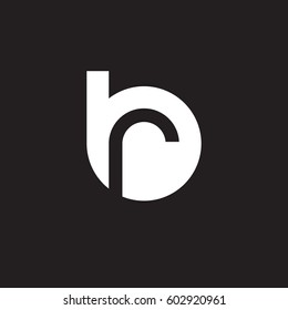 initial logo br, rb, r inside b rounded letter negative space logo white black background
