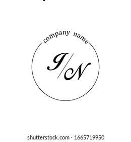 Initial IN logo branding luxury design template 