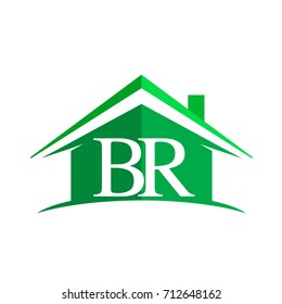 initial logo BS with house icon and green color, business logo and property developer