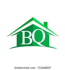 initial logo BS with house icon and green color, business logo and property developer