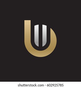 initial logo bw, wb, w inside b rounded letter negative space logo gold silver