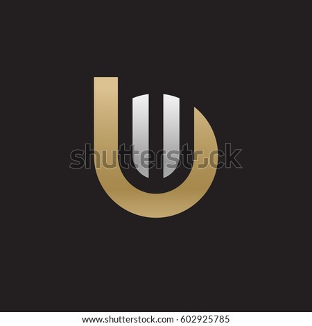 initial logo bw, wb, w inside b rounded letter negative space logo gold silver