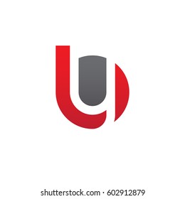 initial logo by, yb, y inside b rounded letter negative space logo red gray