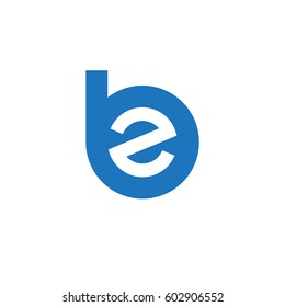 initial logo bz, zb, z inside b rounded letter negative space logo blue