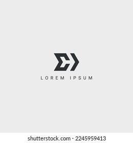 Initial logo C letter arrow icon template.