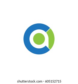 initial logo ca, ac, a inside c rounded letter negative space logo blue green